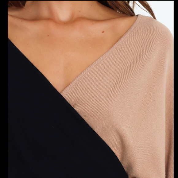 Black and Tan Sweater Dress - Picture 6 of 7